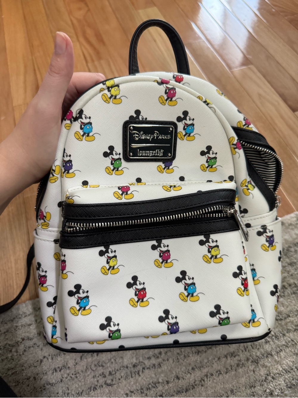 Loungefly White Mickey Mouse Multi-Color Mini Backpack